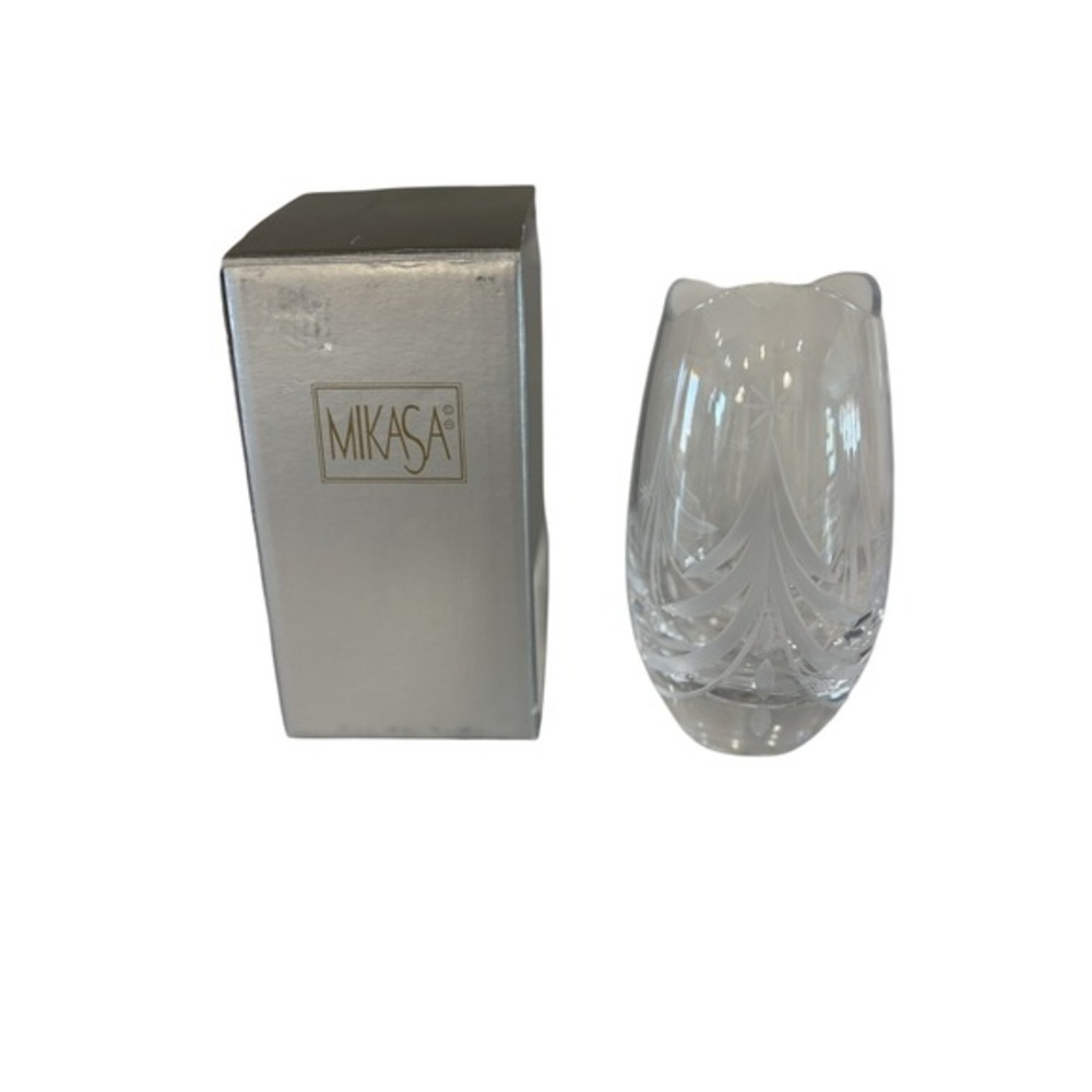 Mikasa Small Glass Vase "Silent Night" 5 1/2" NIB - Picture 2 of 5